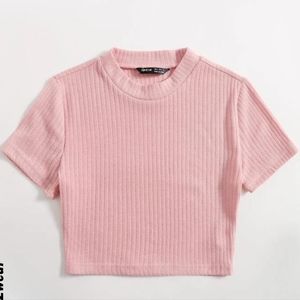 SHEIN Rib-knit Solid Tee